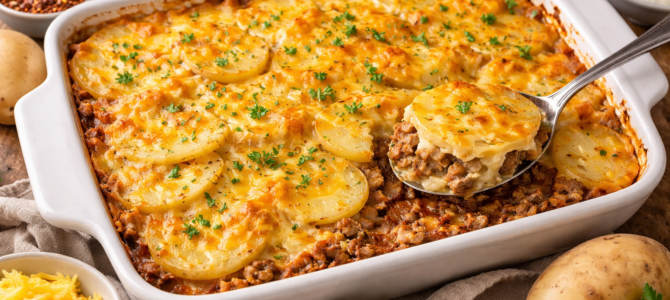 Receta fácil con patatas y carne picada para una cena casera y sabrosa.