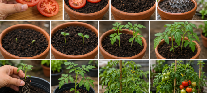 Cómo cultivar tomates en macetas con un método sencillo para principiantes.
