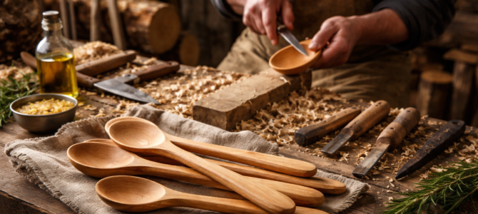 Cucharas de madera hechas a mano: durabilidad y beneficios para la cocina. Cucharas de madera hechas a mano: durabilidad y beneficios para la cocina.