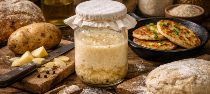 Cómo preparar levadura casera de papa con un método tradicional para hacer pan nutritivo.