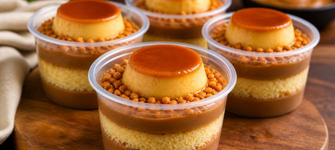 El dulce más vendido del momento: pastel con pudín en vaso, con guía de precios.