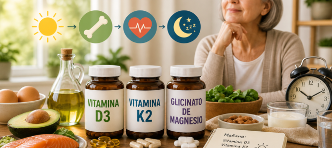 ¿Tienes más de 60? Lo que debes saber antes de combinar glicinato de magnesio, vitamina D3 y K2.