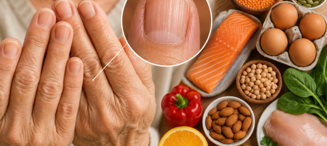 Rayas verticales en las uñas después de los 60: posibles causas y cuidados recomendados.