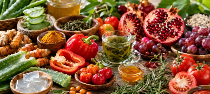 10 plantas con nutrientes beneficiosos para la piel y el bienestar general.