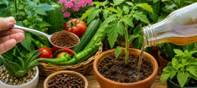 Ingrediente casero que puede ayudar al crecimiento de las plantas y al control natural de plagas. Ingrediente casero que puede ayudar al crecimiento de las plantas y al control natural de plagas.