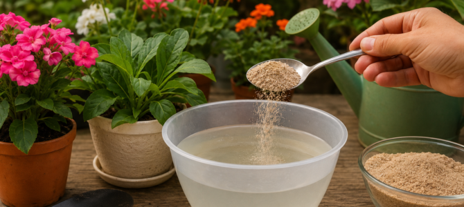 Ingrediente casero que puede ayudar al crecimiento y la floración saludable de las plantas. Ingrediente casero que puede ayudar al crecimiento y la floración saludable de las plantas.