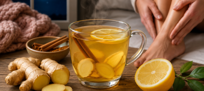 Infusión nocturna que puede contribuir al bienestar circulatorio y al descanso saludable.