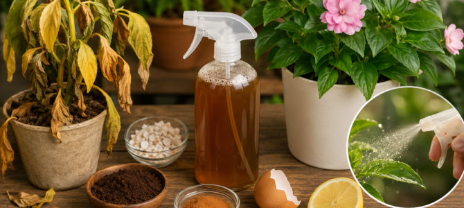 Abono casero para ayudar a revitalizar tus plantas y favorecer un crecimiento saludable.