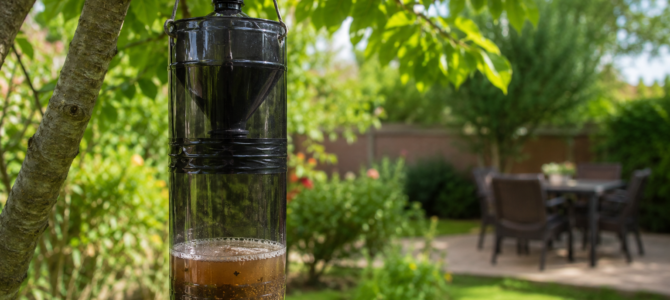 Truco con una botella para ayudar a reducir la presencia de mosquitos en jardines y espacios exteriores.