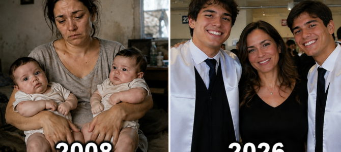 Mi esposo me abandonó con nuestros mellizos recién nacidos para irse con una mujer 20 años menor. Dieciocho años después apareció en la graduación… pero no tenía idea de lo que mis hijos estaban a punto de hacer
