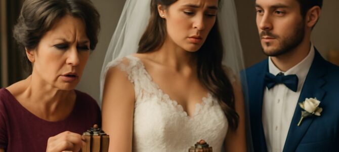 La suegra bordó maletas diminutas en el vestido de novia para humillar a la hija de la novia, pero la reacción del novio silenció a todos