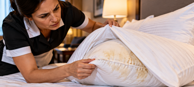 Trabajo en un hotel y hay algo que debes revisar en las almohadas blancas antes de acostarte: casi nadie se fija en este detalle