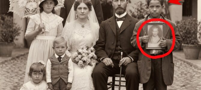 El niño del borde de la foto de bodas: lo que reveló un zoom