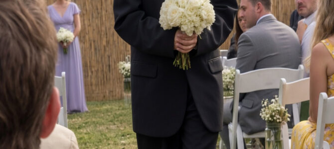 La novia llegó al altar con un traje de hombre gigante: lo que decía la etiqueta de la manga lo explicó todo La novia llegó al altar con un traje de hombre gigante: lo que decía la etiqueta de la manga lo explicó todo