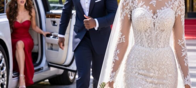 Se bajó del auto nupcial en su boda cuando su esposo le pidió que se corriera para que cupiera su ex